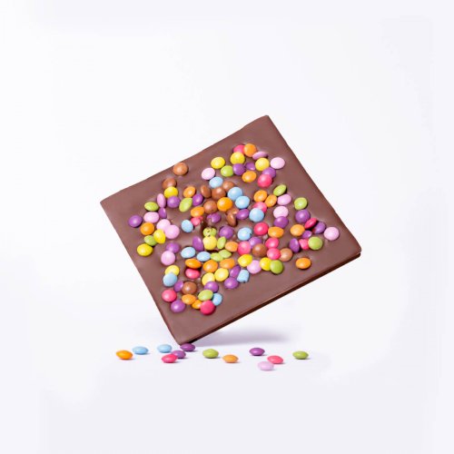 Tafel echter belgischer Schokolade - Milchschokolade mit Smarties