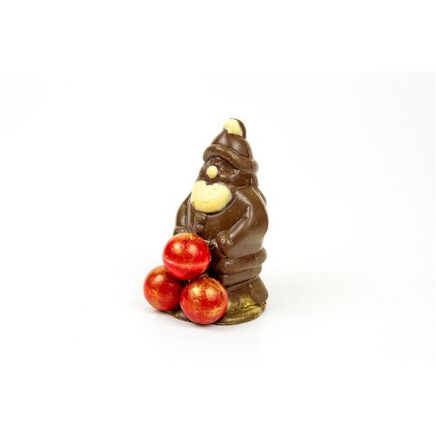 Figur aus Schokolade - Weihnachtsmann mit Kugeln